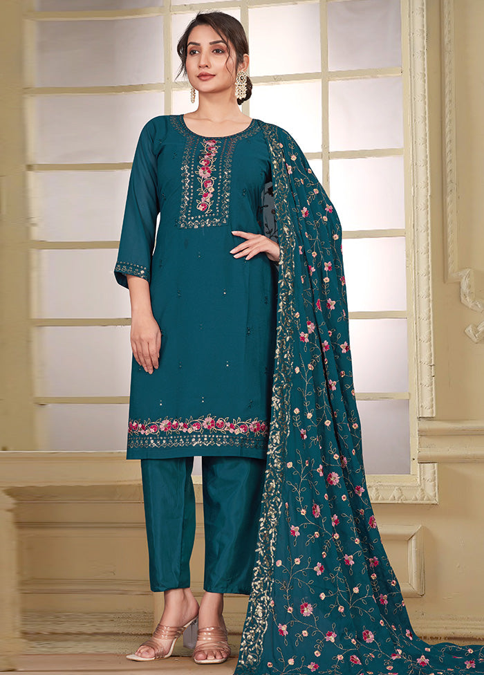 3 Pc Rama Readymade Georgette Suit Set Online