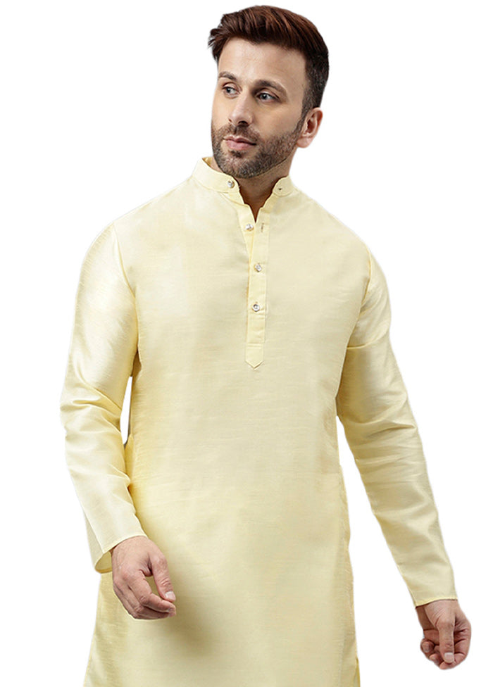 Lemon Dupion Silk Solid Kurta Outlet Amazing Pice