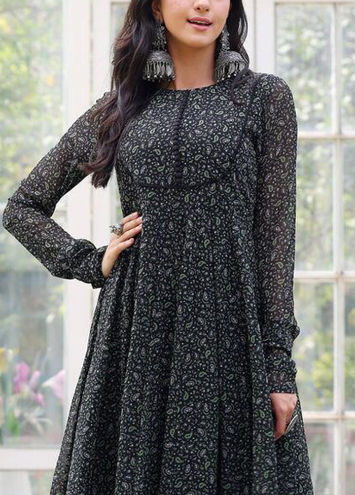 Black Readymade Georgette Long Kurti The Cheapest Cheap Online