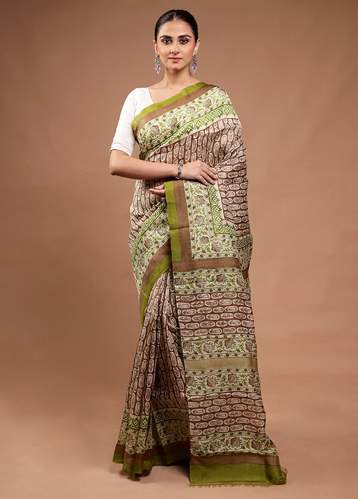 Green Printed Pure Silk Saree Without Blouse Piece Sale Release Dates