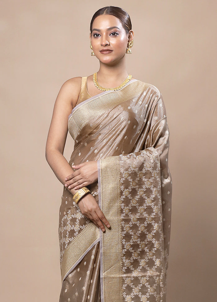 Golden Tissue Silk Saree With Blouse Piece Real Online