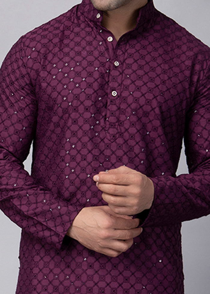 2 Pc Purple Viscose Kurta Pajama Set Pictures Cheap Online