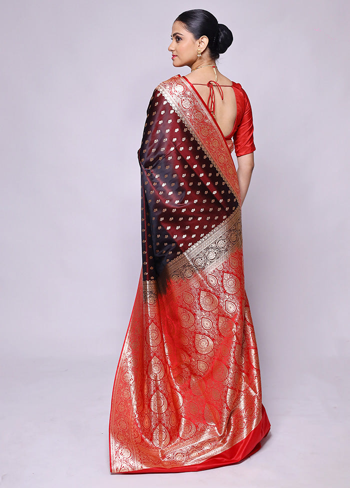 Maroon Banarasi Silk Saree With Blouse Piece Free Shipping Pay With Visa