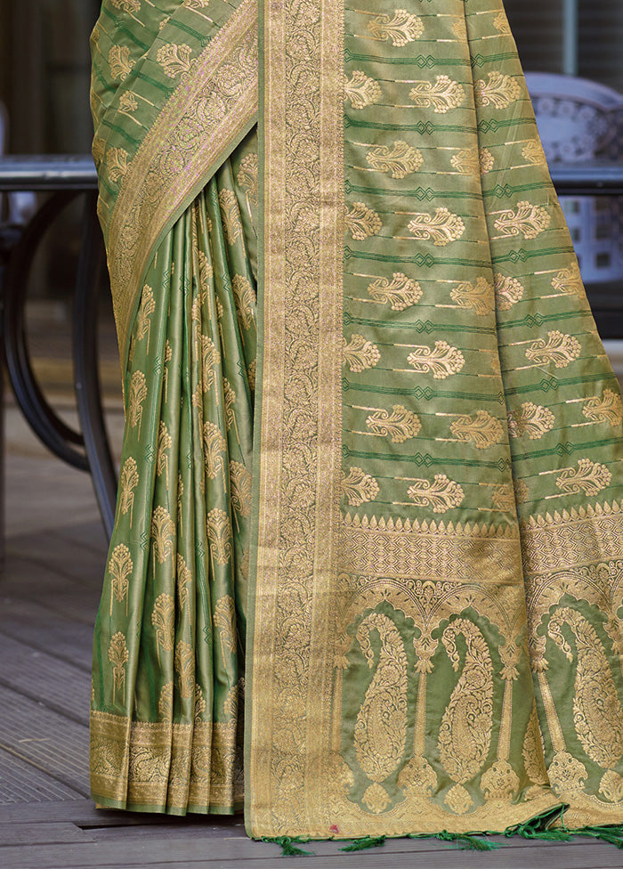 Green Satin Silk Saree With Blouse Piece Buy Cheap Wholesale Pice