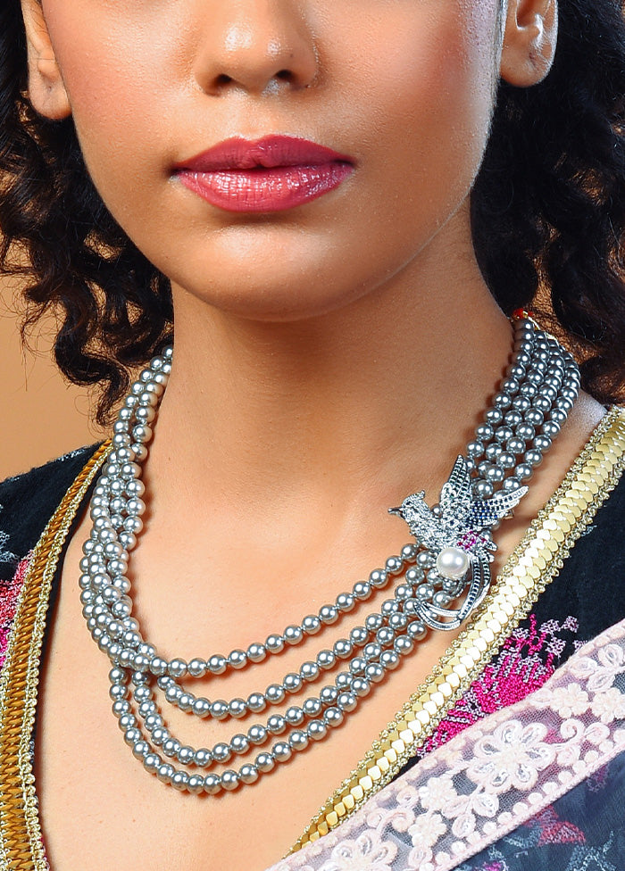 Grey Pearl Necklace With Phoenix Bird Necklace Clearance Explore