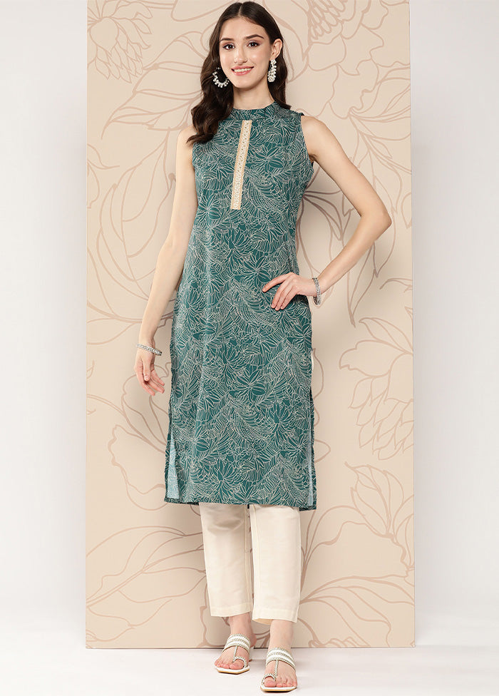 Green Readymade Silk Kurti For Sale Online