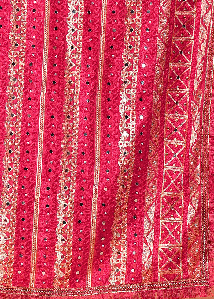 Magenta Chinon Phulkari Work Dupatta Cheap Sale Ebay