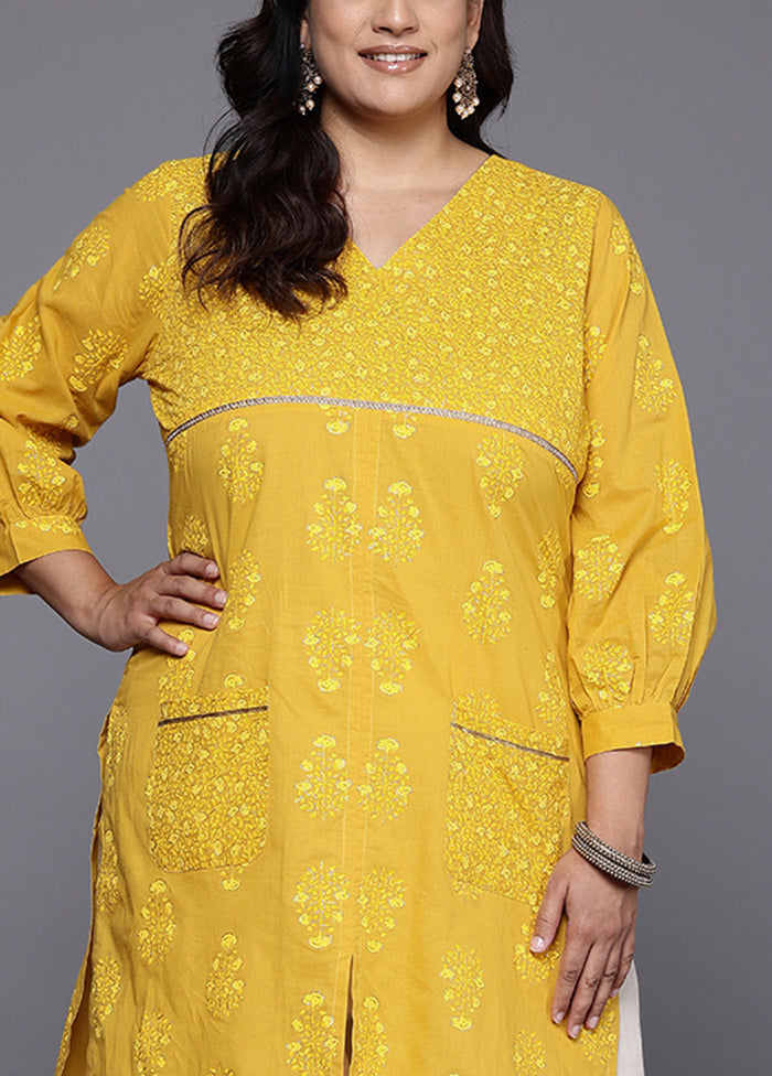 Mustard Readymade Cotton Kurti In China For Sale