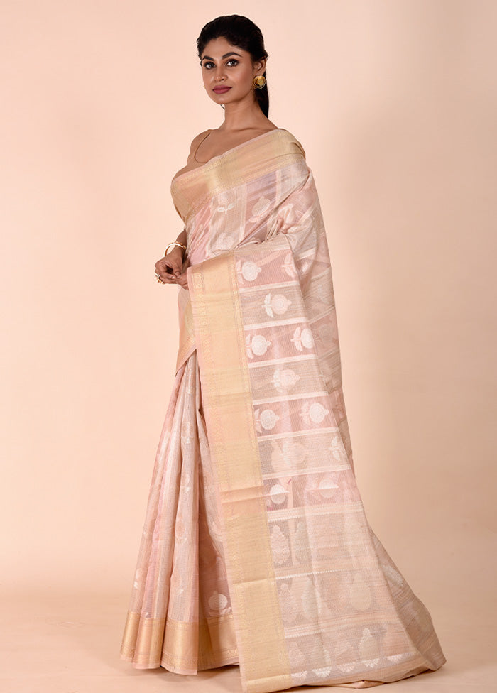 Pink Tissue Silk Saree With Blouse Piece Cheapest For Sale