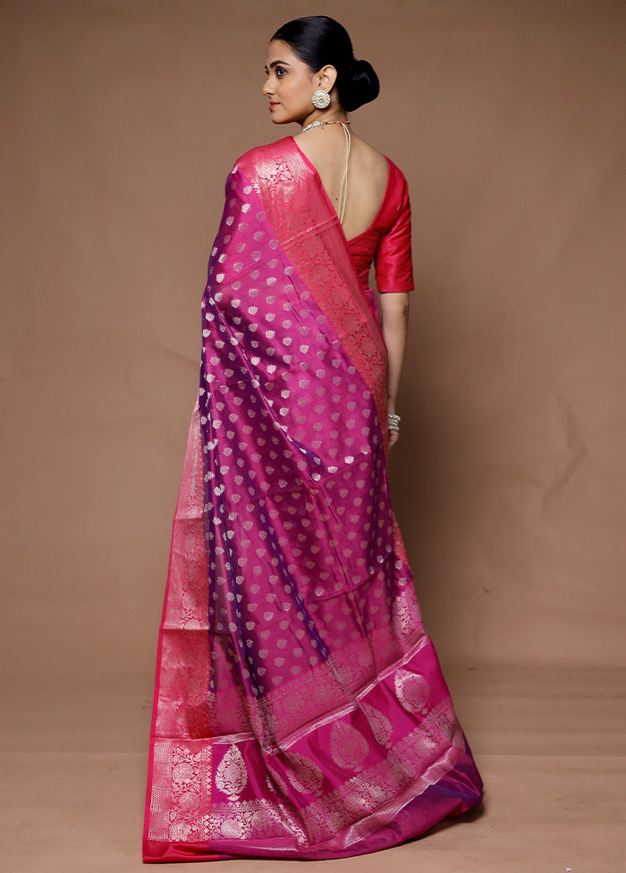 Pink Kora Silk Saree With Blouse Piece Clearance 2025 Unisex