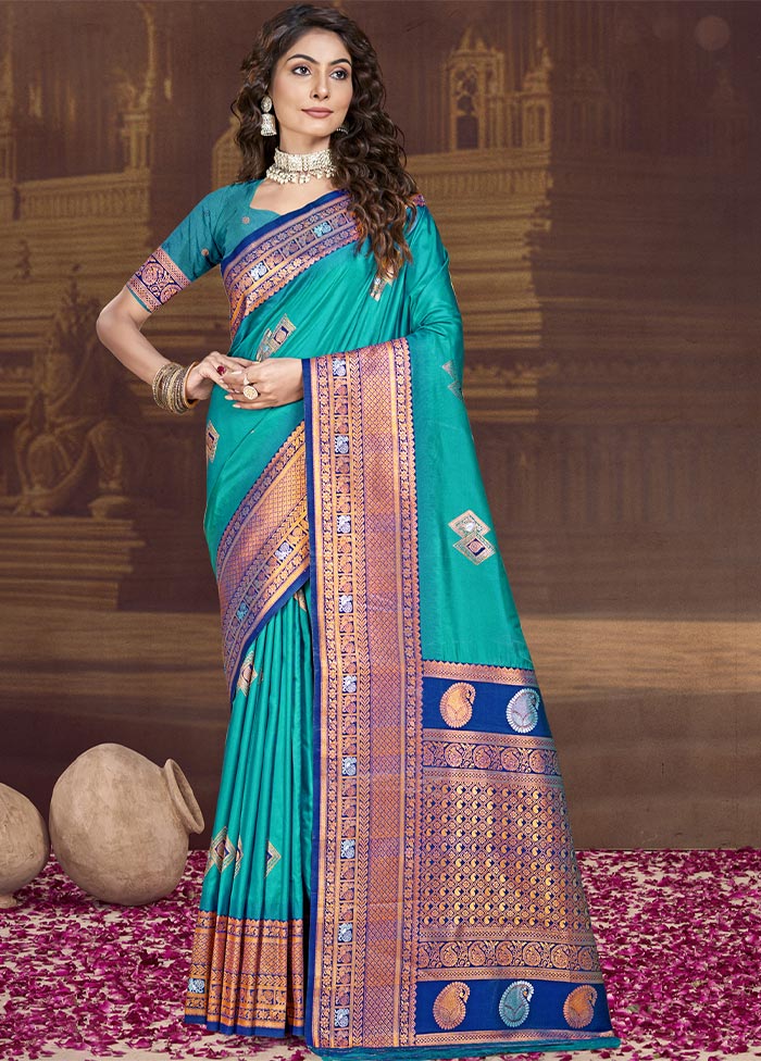 Sky Blue Dupion Silk Saree With Blouse Piece Cheap Pice Wholesale Pice