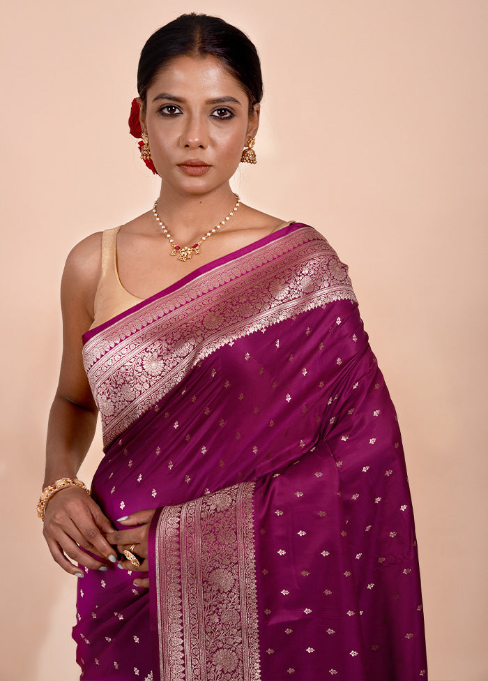 Rani Pink Katan Silk Saree With Blouse Piece Professional Online