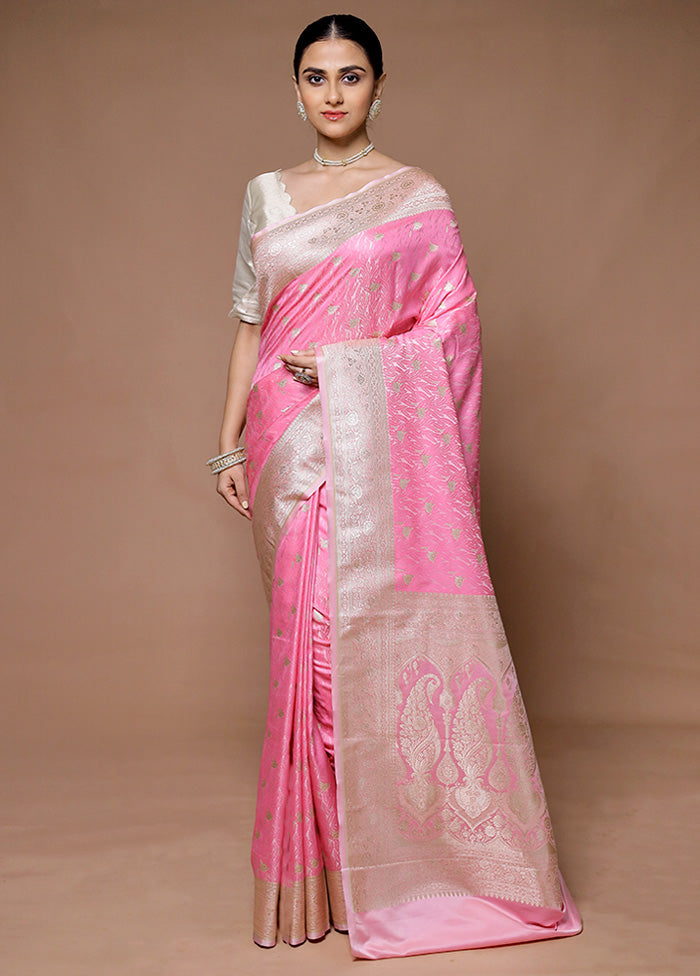 Pink Katan Silk Saree With Blouse Piece Discount Explore