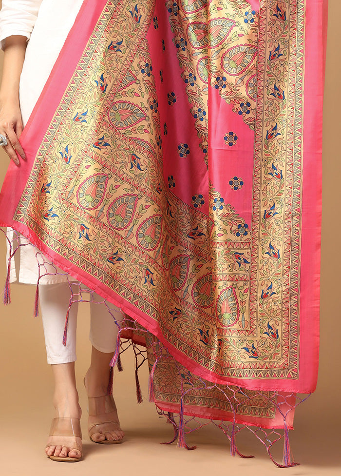 Pink Art Silk Dupatta With Paypal Online