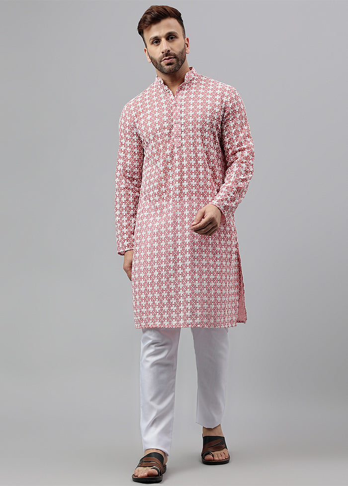 2 Pc pink Viscose Kurta Pajama Set Manchester Cheap Pice