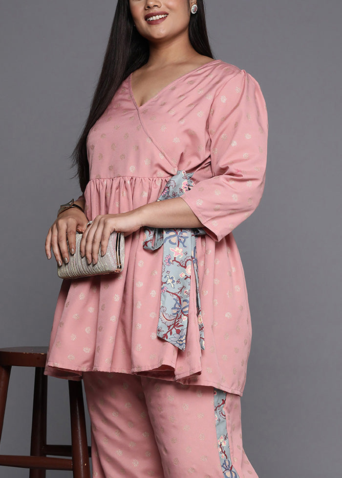 2 Pc Pink Readymade Rayon Kurti Set Cheap Pice Wholesale