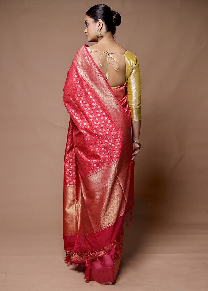 Red Kora Silk Saree With Blouse Piece Cheap Sale Wholesale Pice