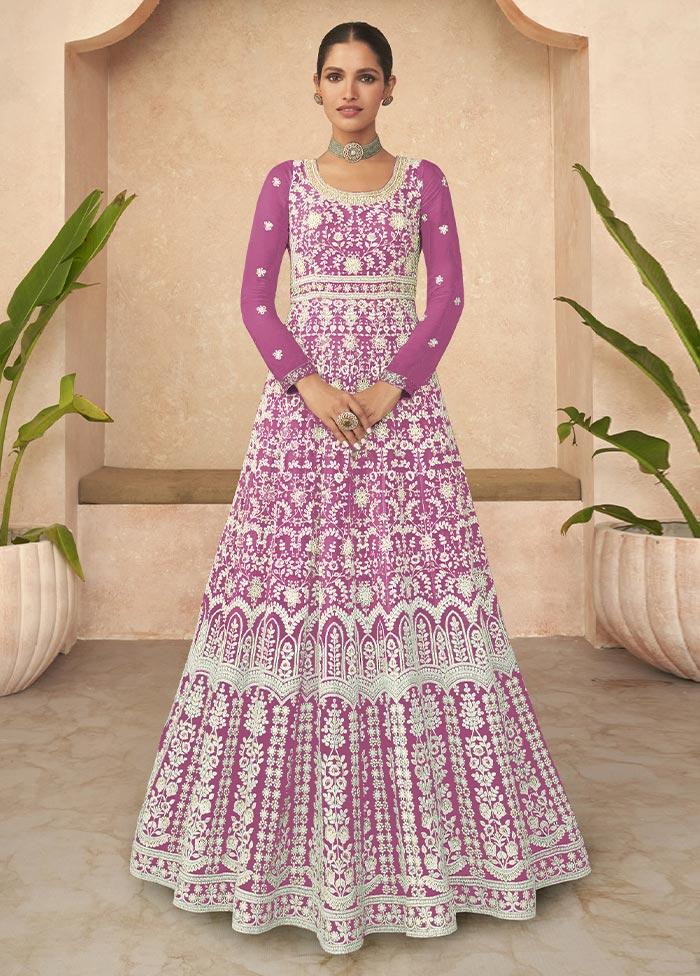 3 Pc Pink Semi Stitched Georgette Suit Set Recommend Cheap Pice