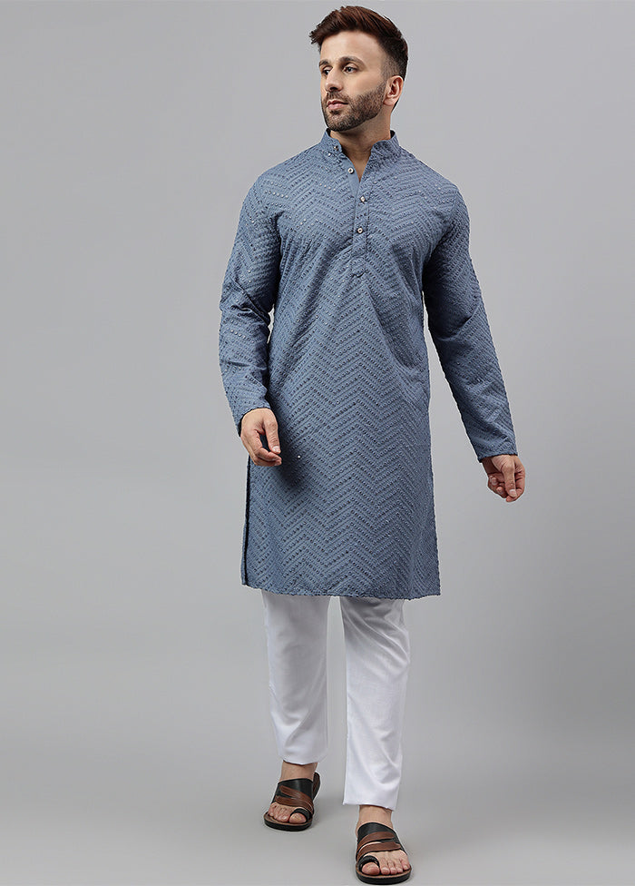 2 Pc Grey Viscose Kurta Pajama Set Free Shipping Low Cost