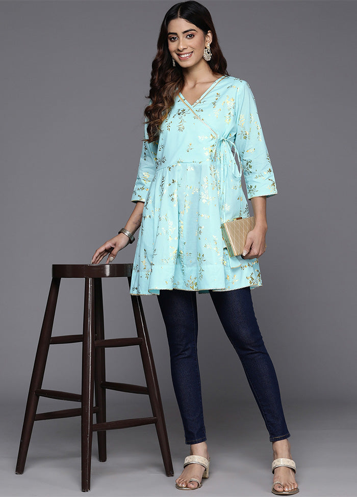 Blue Readymade Cotton Tunic Sale Hot Sale