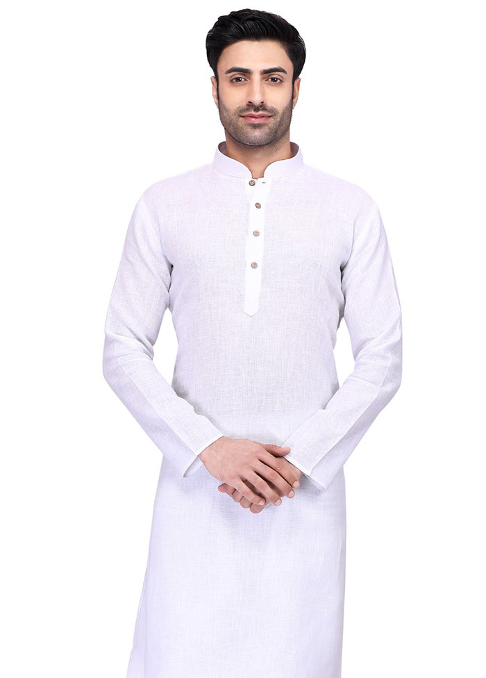 White Cotton Kurta And Pajama Set Sale Visa Payment