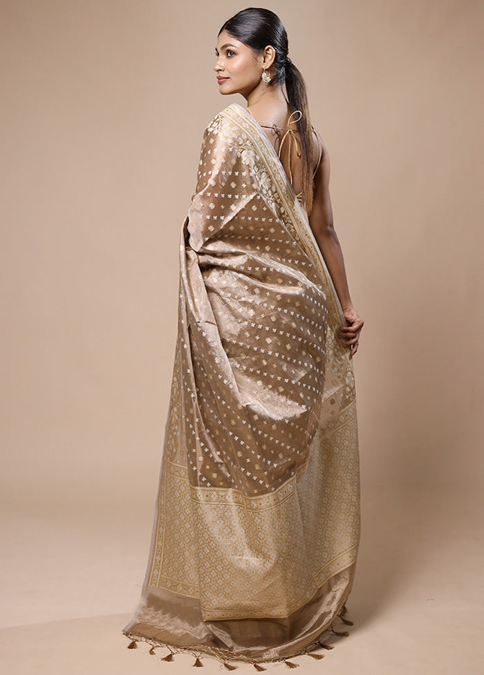 Cream Tissue Silk Saree With Blouse Piece Manchester