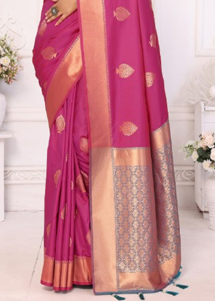 Pink Spun Silk Saree With Blouse Piece Outlet Locations Cheap Online