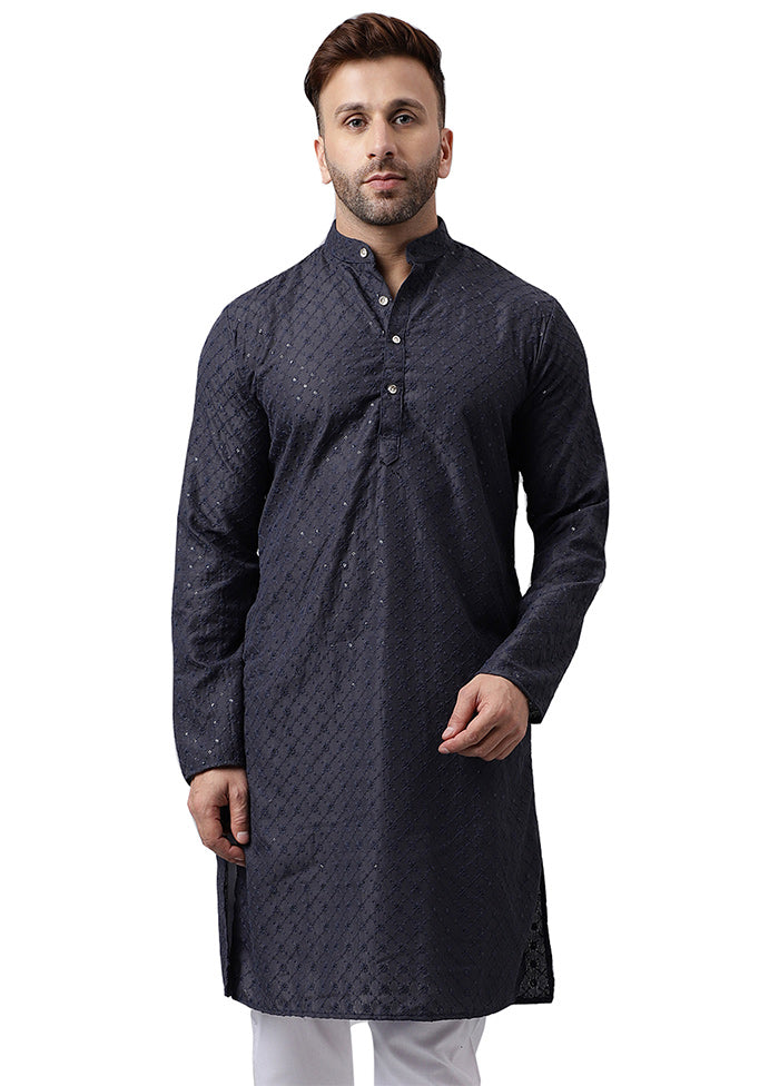 Black Silk Embroidered Kurta Reliable Cheap Online