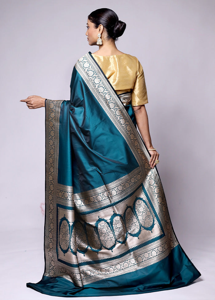 Green Katan Silk Saree With Blouse Piece Pices Online