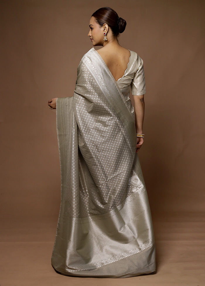 Grey Tissue Silk Saree With Blouse Piece Free Shipping Pick A Best