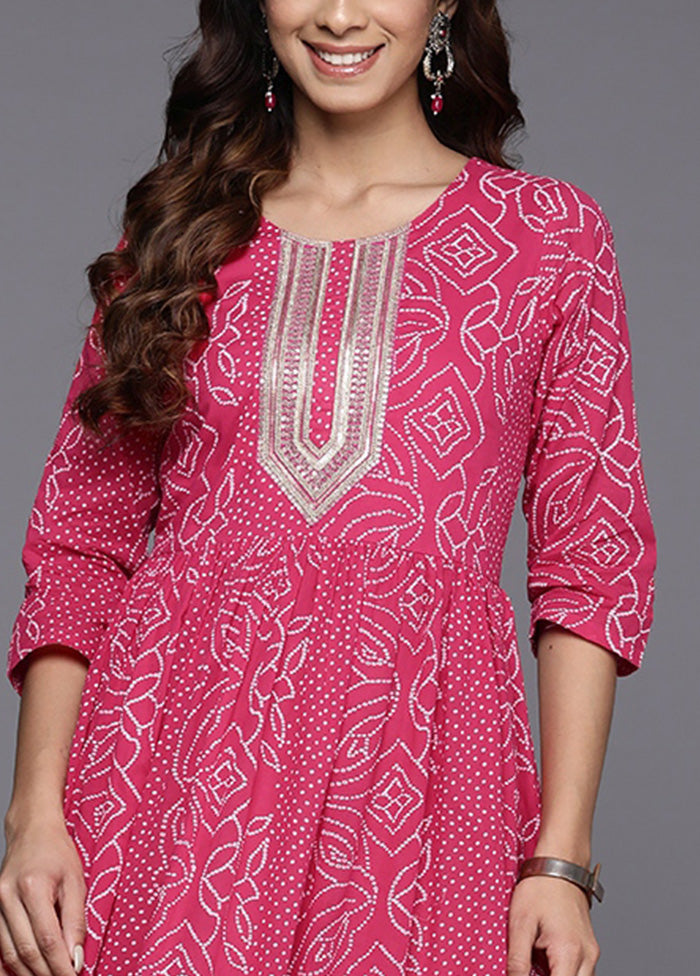 Pink Readymade Cotton Indian Dress Outlet View