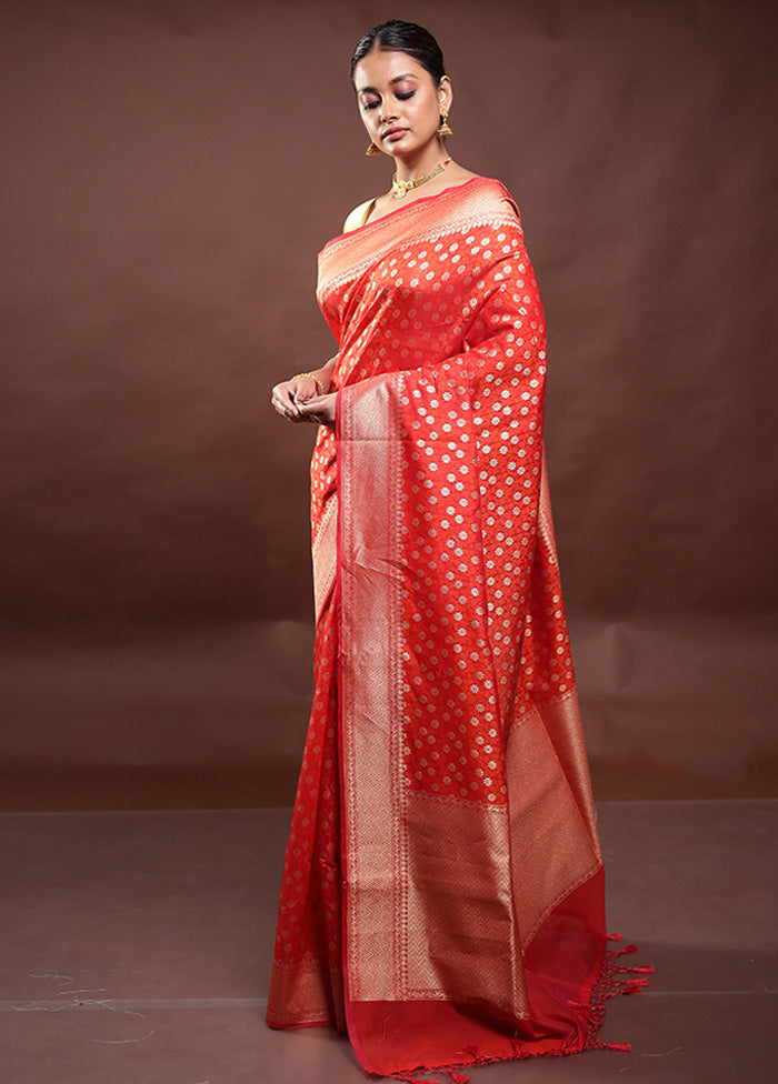 Red Kora Silk Saree With Blouse Piece From China Free Shipping Low Pice