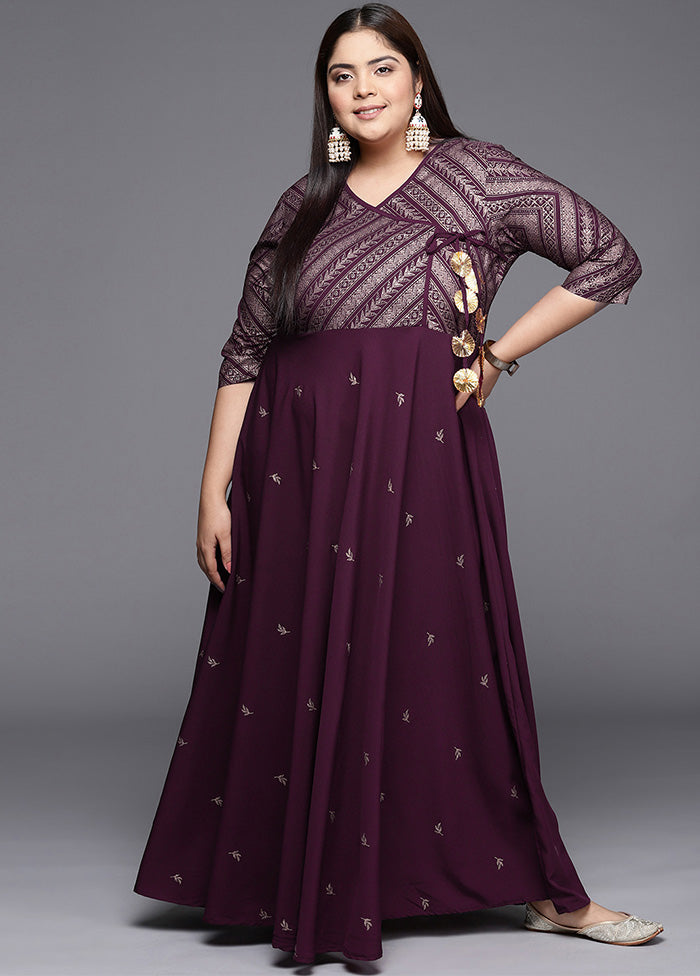 Burgundy Readymade Silk Indian Dress Discount Authentic Online