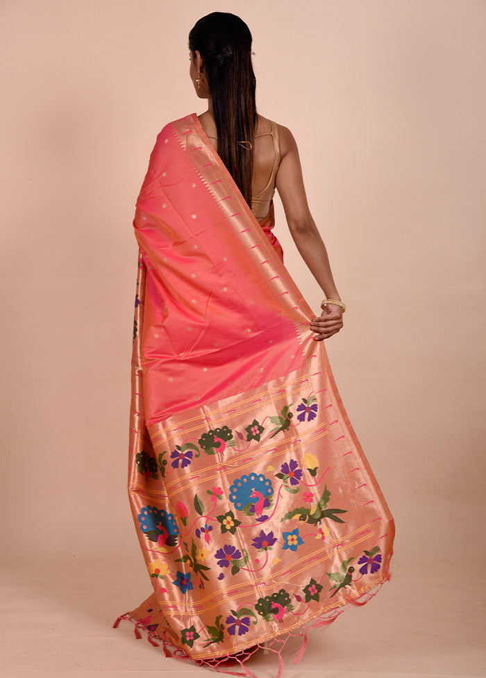 Pink Dupion Silk Saree With Blouse Piece From China