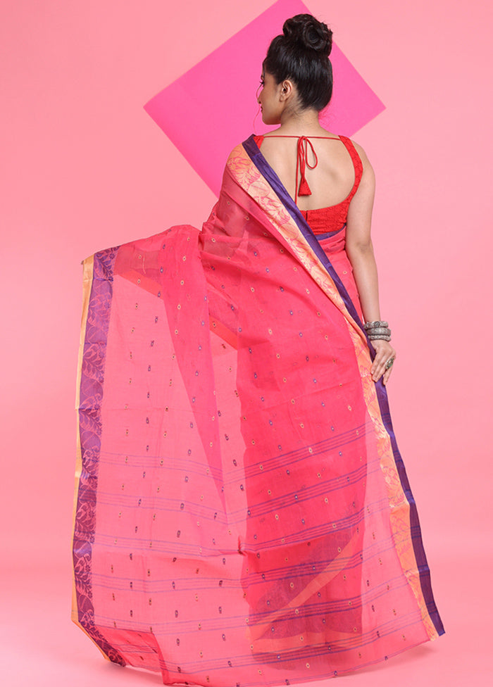 Fuchsia Cotton Woven Work Saree Without Blouse Piece Official Cheap Online