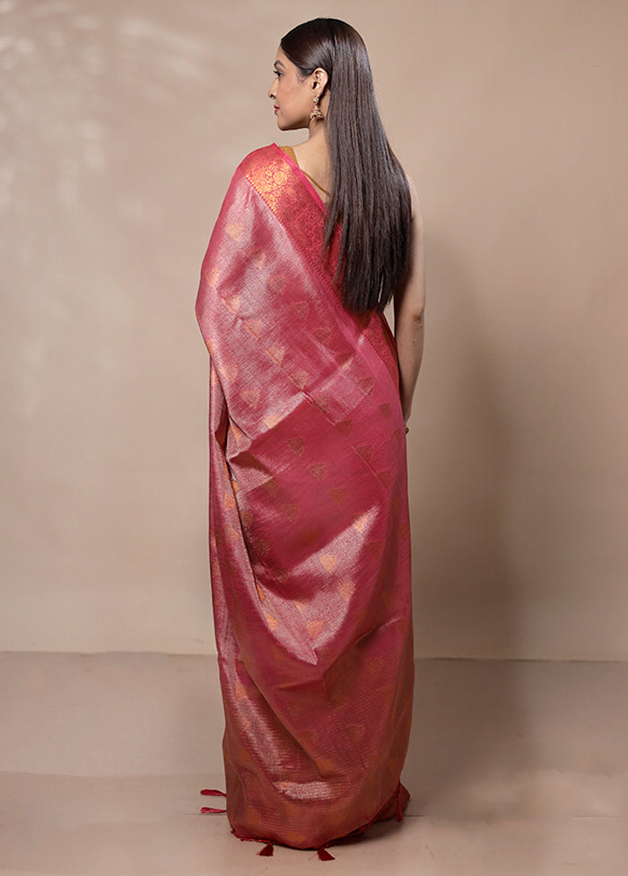 Red Tissue Silk Saree With Blouse Piece Discount Low Shipping Fee