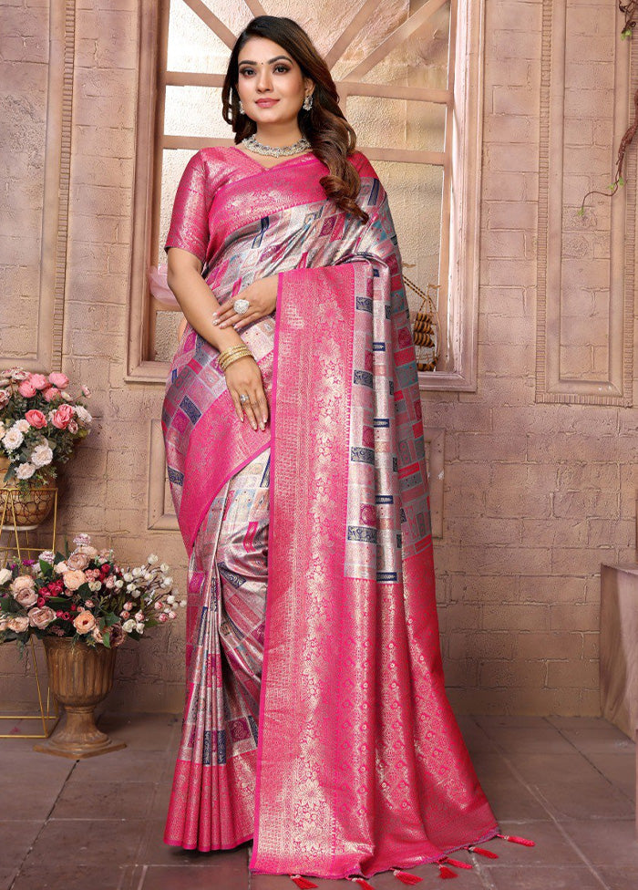 Purple Banarasi Silk Saree With Blouse Piece Wholesale Pice Cheap Pice