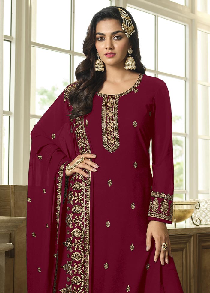 3 Pc Rani Semi Stitched Georgette Suit Set Sale Affordable