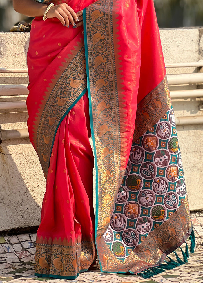 Red Spun Silk Saree With Blouse Piece Free Shipping Get To Buy