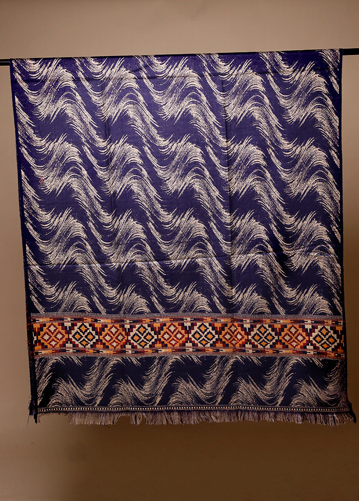 Blue Woven Work Shawl Buy Cheap Discount