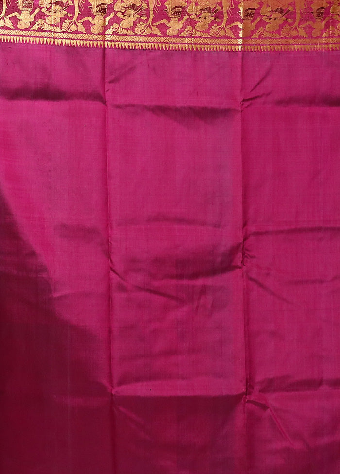 Maroon Handloom Baluchari Pure Silk Saree With Blouse Piece Online Online Clearance