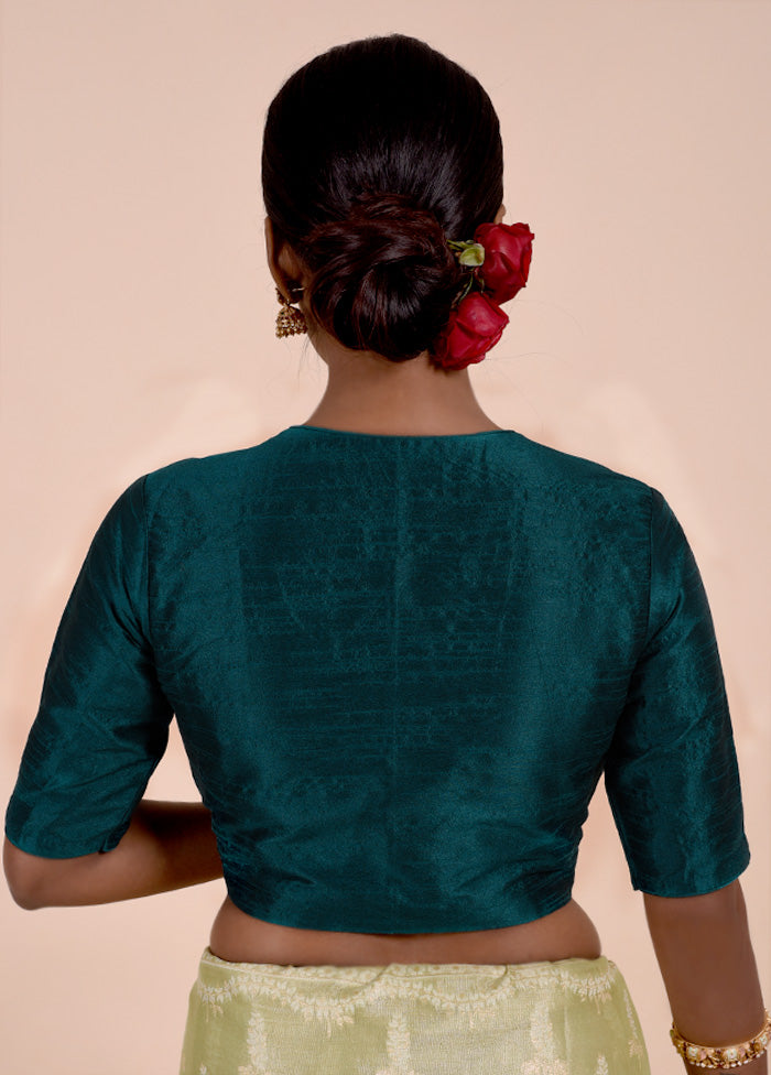 Teal Green Dupion Silk Designer Blouse Buy Cheap Outlet Locations