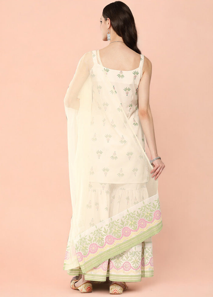 3 Pc Off White Readymade Silk Dupatta Suit Set Buy Cheap Official Site