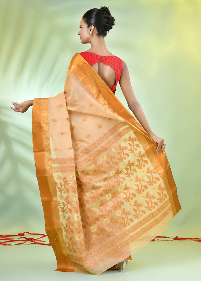 Beige Tussar Silk Texture Motifs Woven Saree Without Blouse Piece Free Shipping Best Place