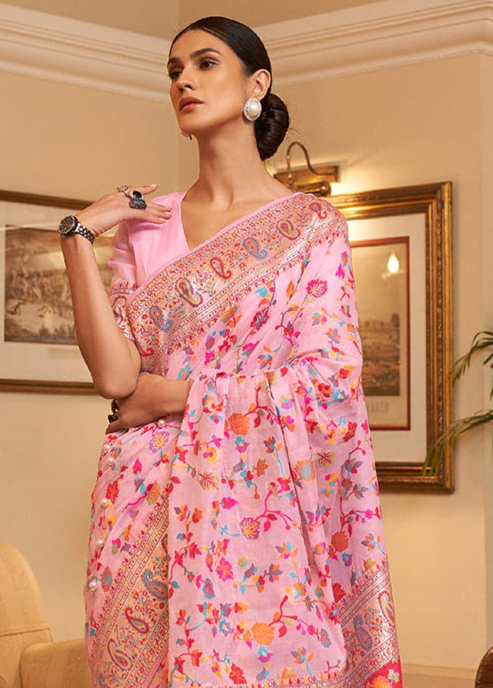 Multicolor Banarasi Silk Saree With Blouse Piece Cheap Sale Low Pice Fee Shipping