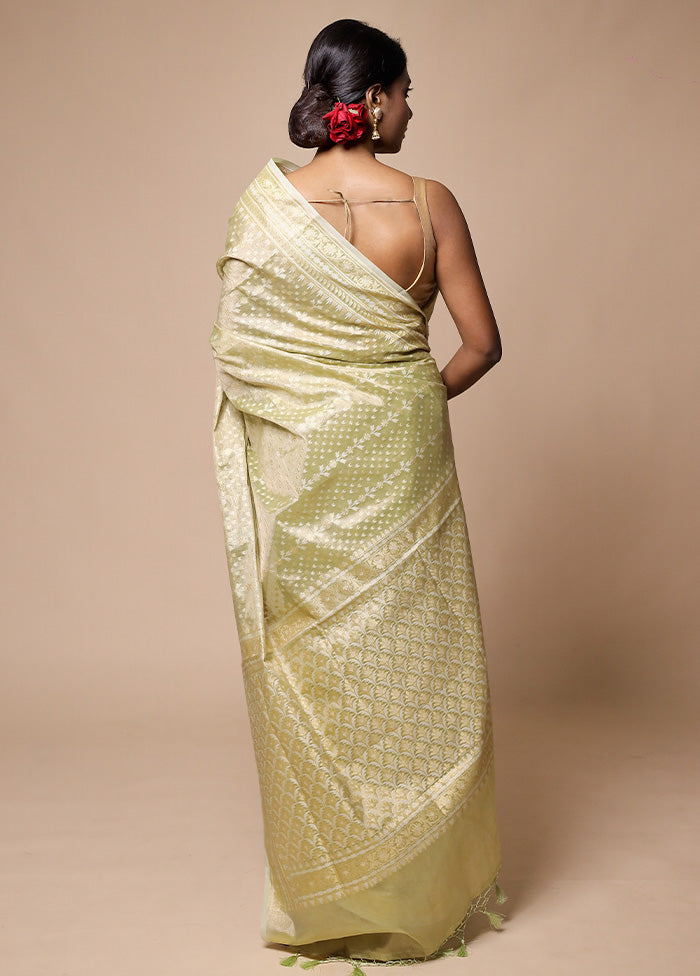 Green Tissue Silk Saree With Blouse Piece Free Shipping Online