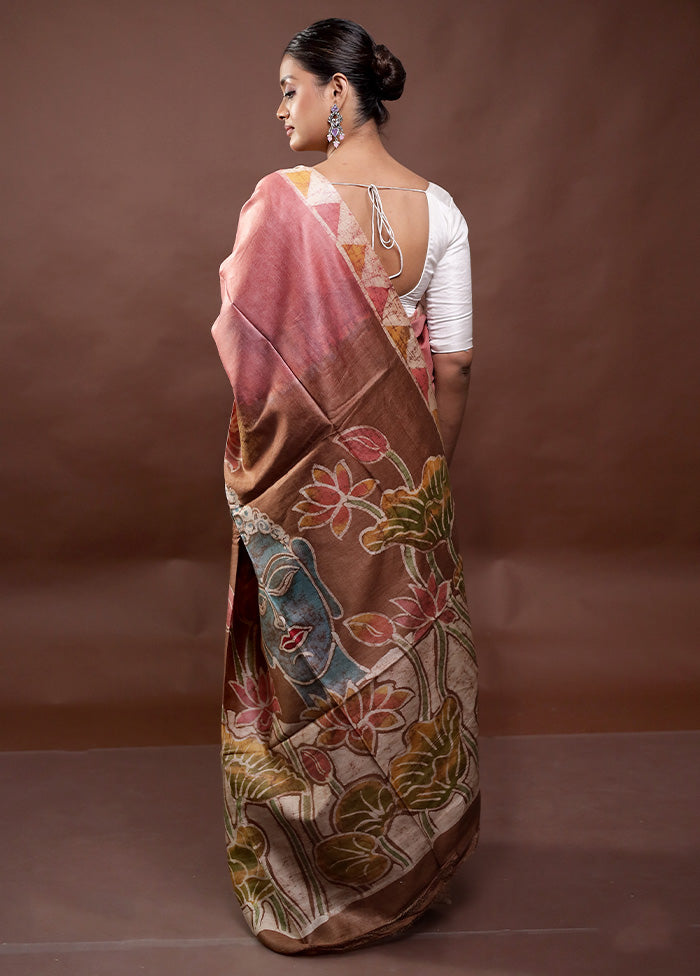 Multicolor Printed Pure Silk Saree Without Blouse Piece Outlet Marketable