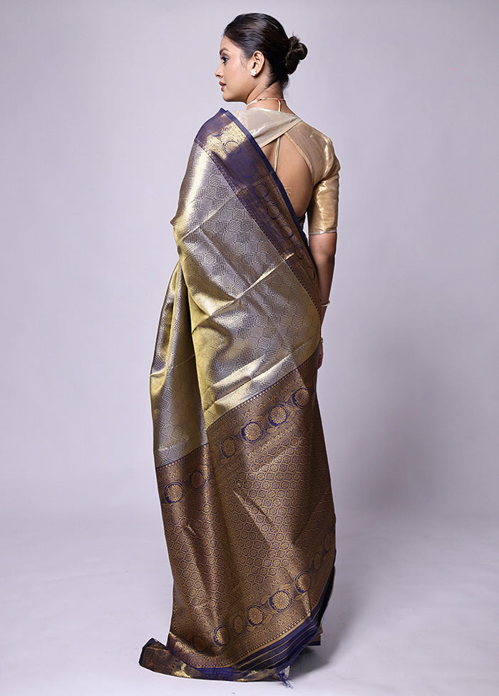 Golden Dupion Silk Saree With Blouse Piece Cheapest Sale Online