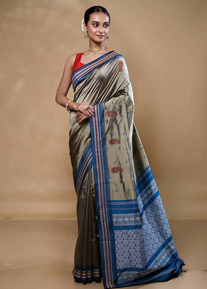 Grey Kanjivaram Silk Saree With Blouse Piece Deals Cheap Pice