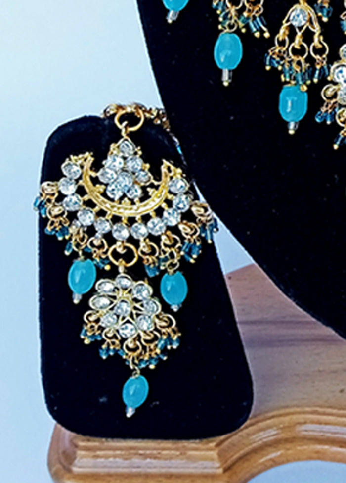 Blue Alloy Cz Stone Jewellery Set 2025 Sale Online